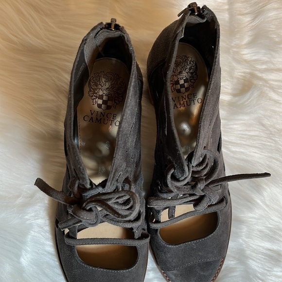 Vince Camuto Gray Open Toe Lace Shoes - Picture 8 of 14